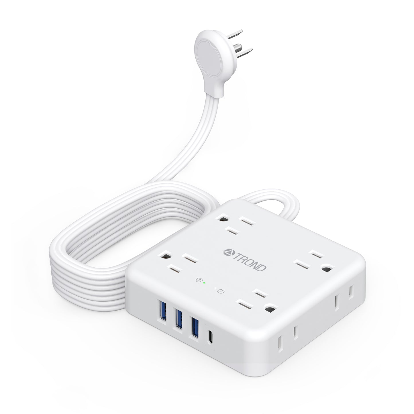 Power Strip Surge Protector with 3 USB-A & 1 USB-C Port, 8 Widely-Spaced Outlets, 1440J