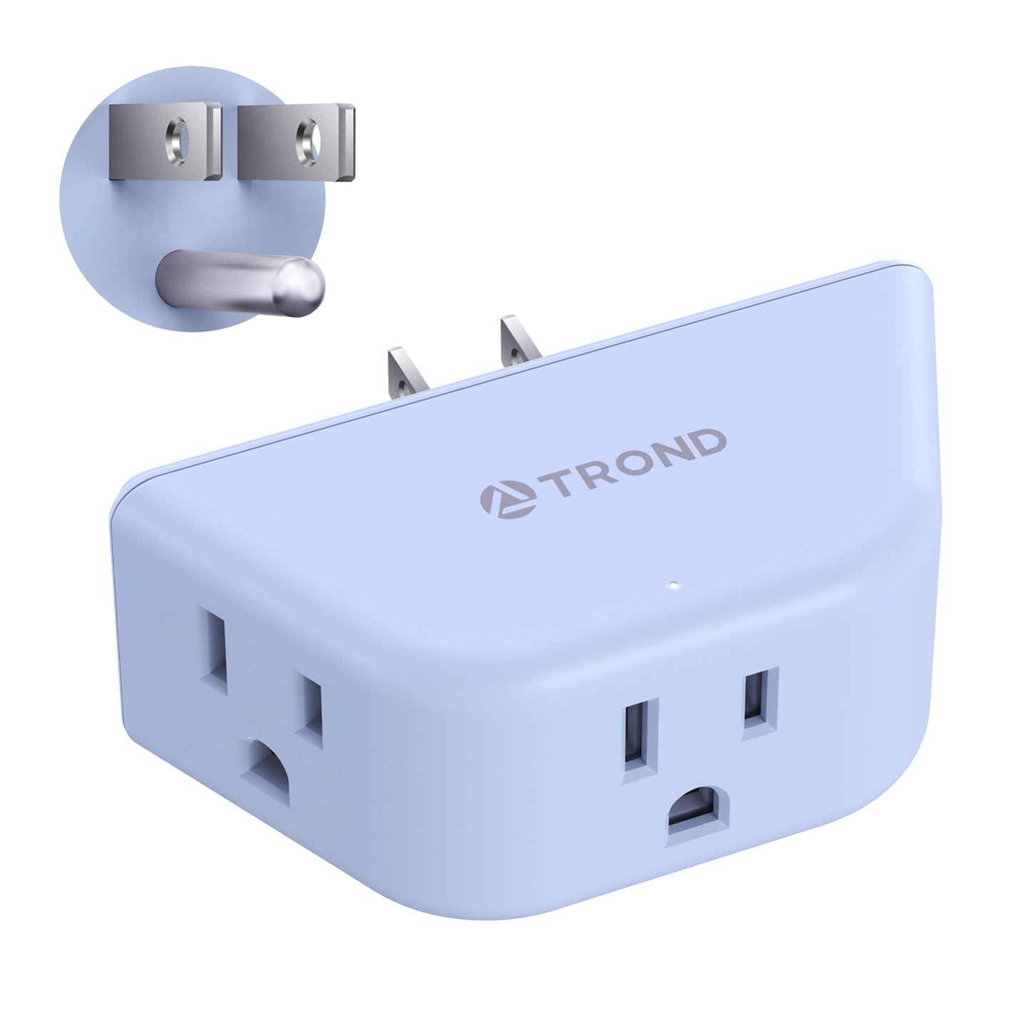 TROND Pink Outlet Extender - Multi Plug Outlet with 3-Prong Grounded Sockets