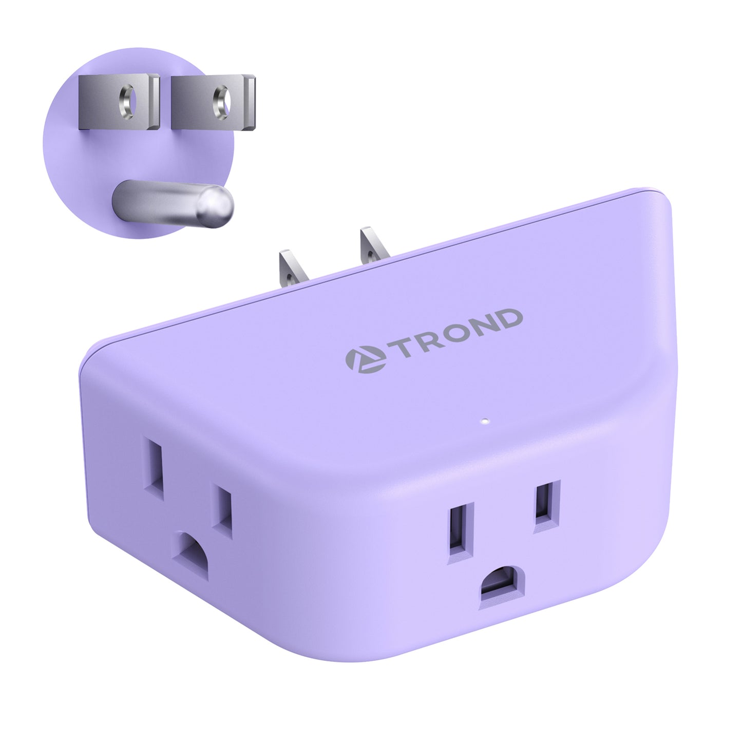 TROND Pink Outlet Extender - Multi Plug Outlet with 3-Prong Grounded Sockets