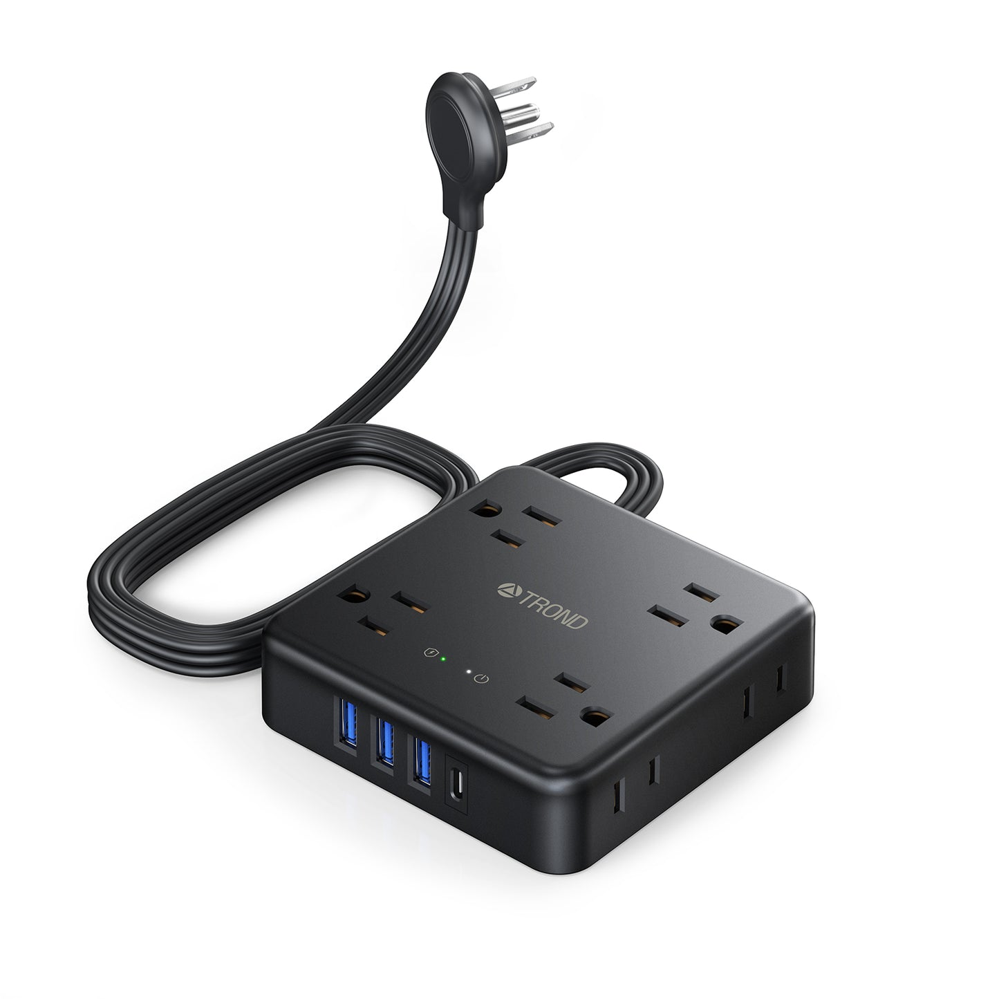 Power Strip Surge Protector with 3 USB-A & 1 USB-C Port, 8 Widely-Spaced Outlets, 1440J