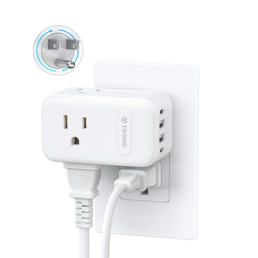 Outlet Extender with 360° Rotating Plug, 3 Way Outlet Splitter