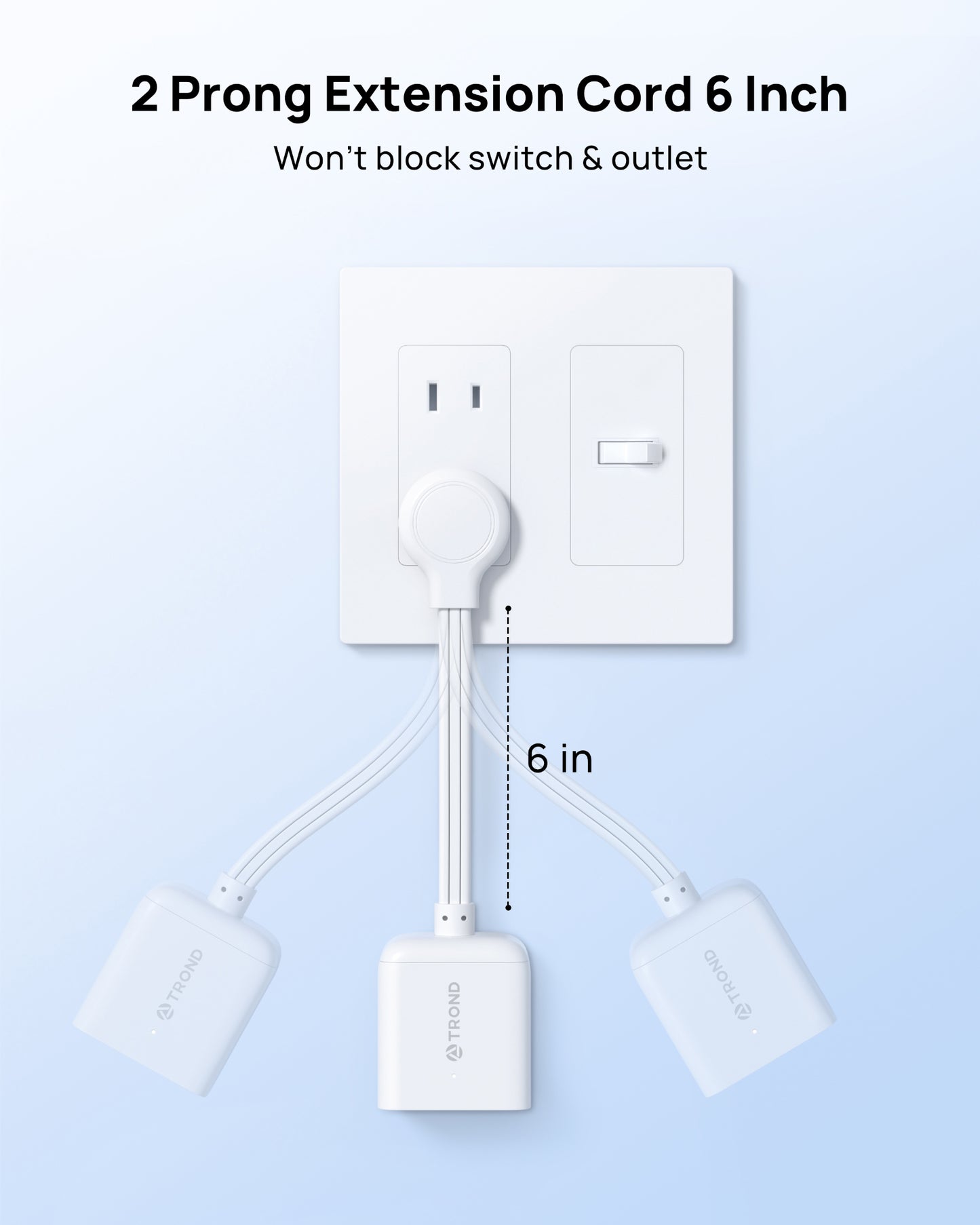 2 Prong to 3 Prong Flat Outlet Adapter