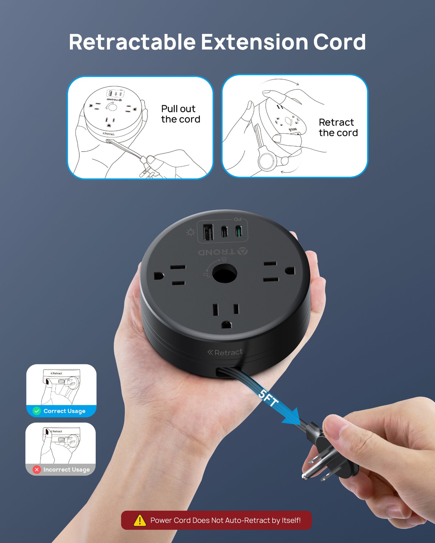 Headphone Stand with PD 20W USB C, RGB Gaming Headset Holder with 3 AC Outlets