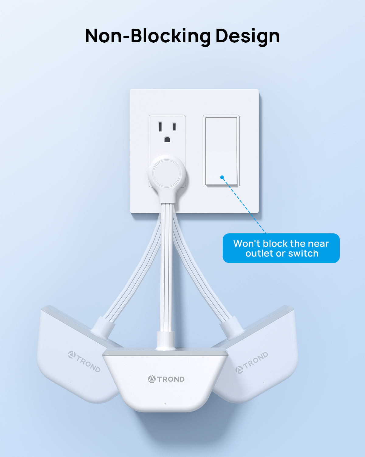 Outlet Extender with 6 Inch Cord - Multi Plug Outlet Splitter with 3 Electrical Outlets