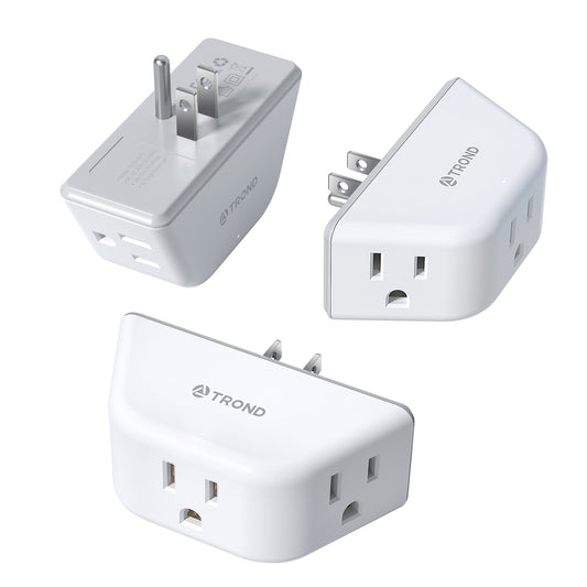 Outlet Extender 3 Pack - Multi Plug Wall Outlet, 3-Prong Grounded Outlet Splitter