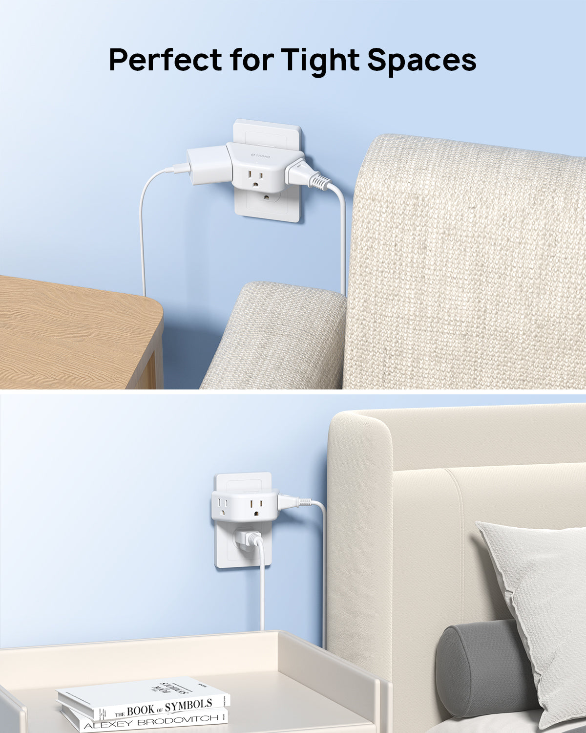 Outlet Extender 3 Pack - Multi Plug Wall Outlet, 3-Prong Grounded Outlet Splitter