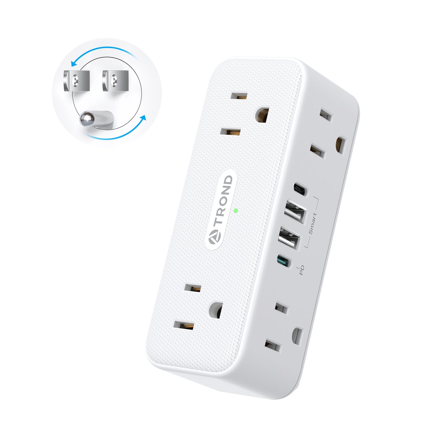 Outlet Extender Surge Protector, 6 AC Outlet Splitter with 360° Rotating Plug