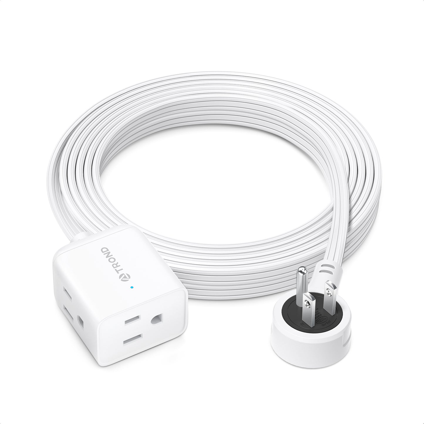 Short Extension Cord 1.5ft with 360° Rotating Plug, Three Prong 3 Way Plug Extension Outlets