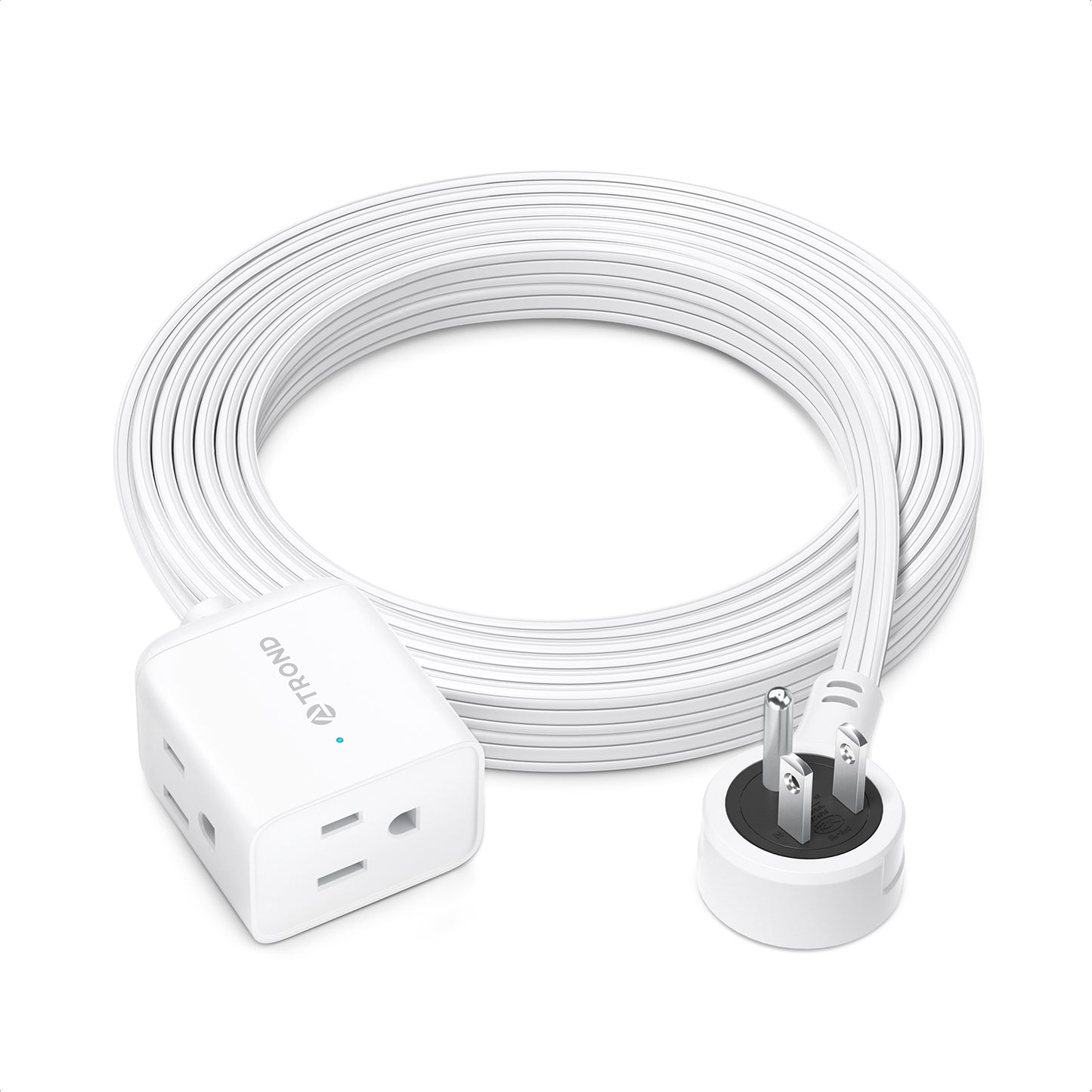 Short Extension Cord 1.5ft with 360° Rotating Plug, Three Prong 3 Way Plug Extension Outlets