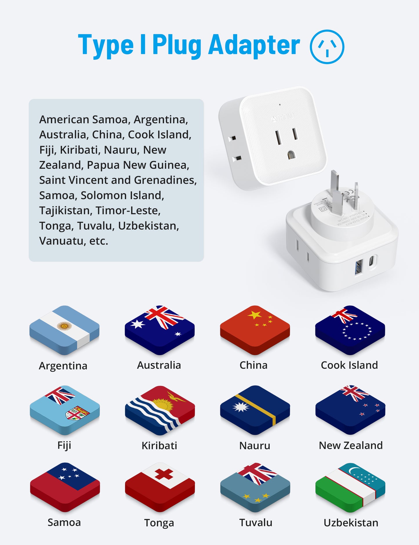 New Zealand Power Adapter 2 Pack - TROND Australia Power Plug Adapter