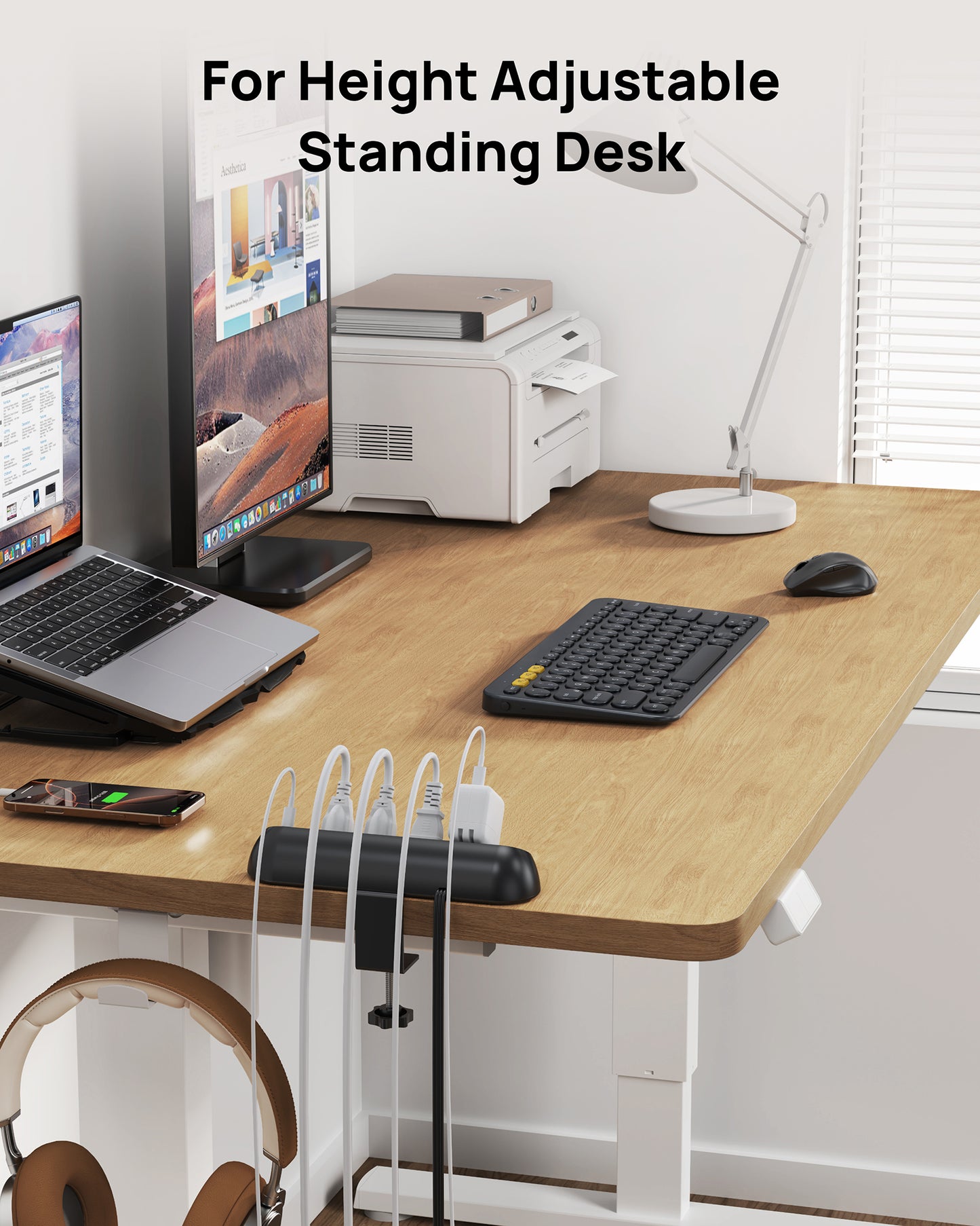 Desk Clamp Power Strip USB C PD 20W- Surge Protector