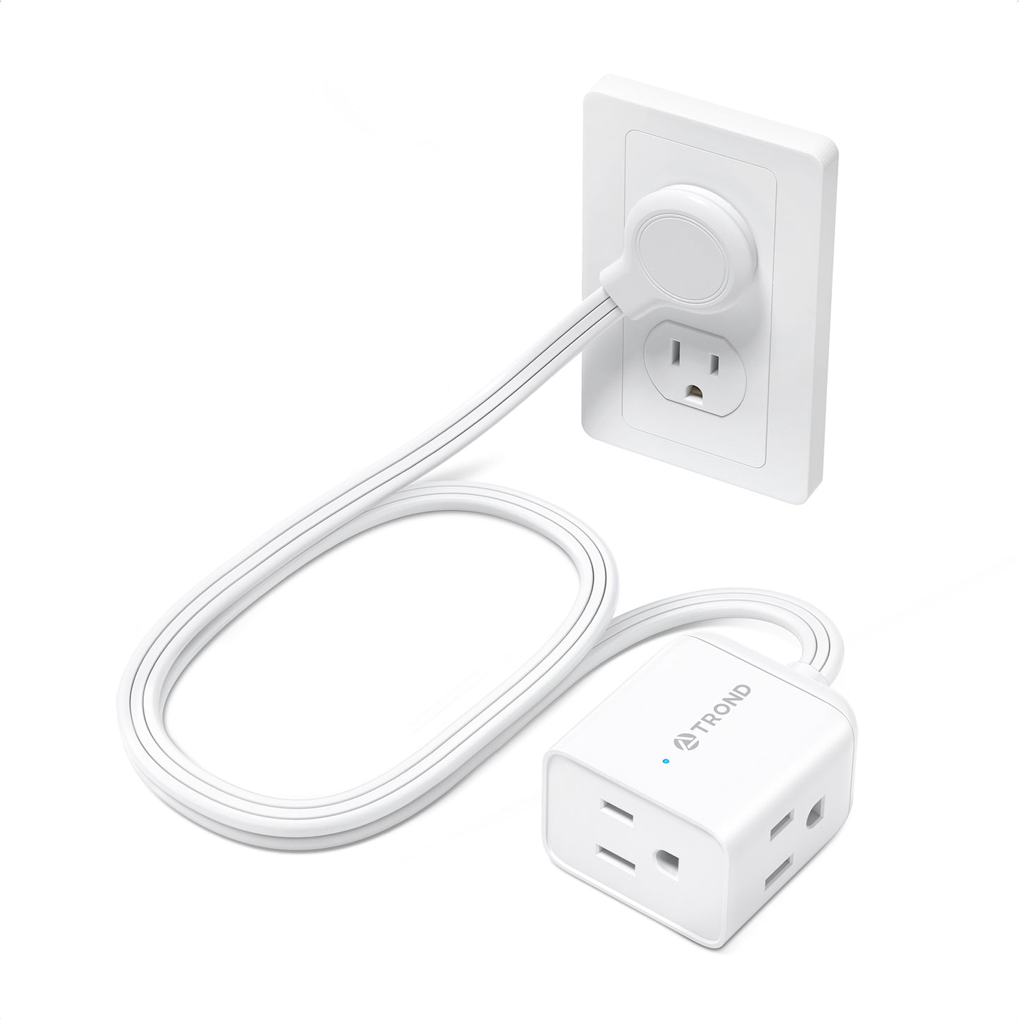 Flat Extension Cord, Left Angled Flat Plug Power Strip