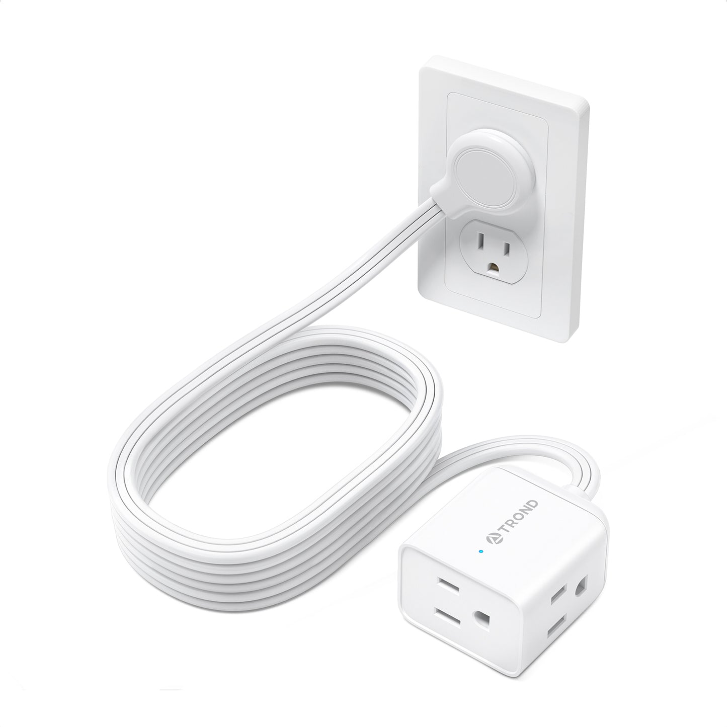 Flat Extension Cord, Left Angled Flat Plug Power Strip