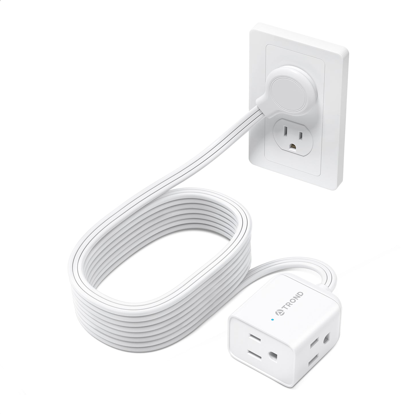 Flat Extension Cord, Left Angled Flat Plug Power Strip