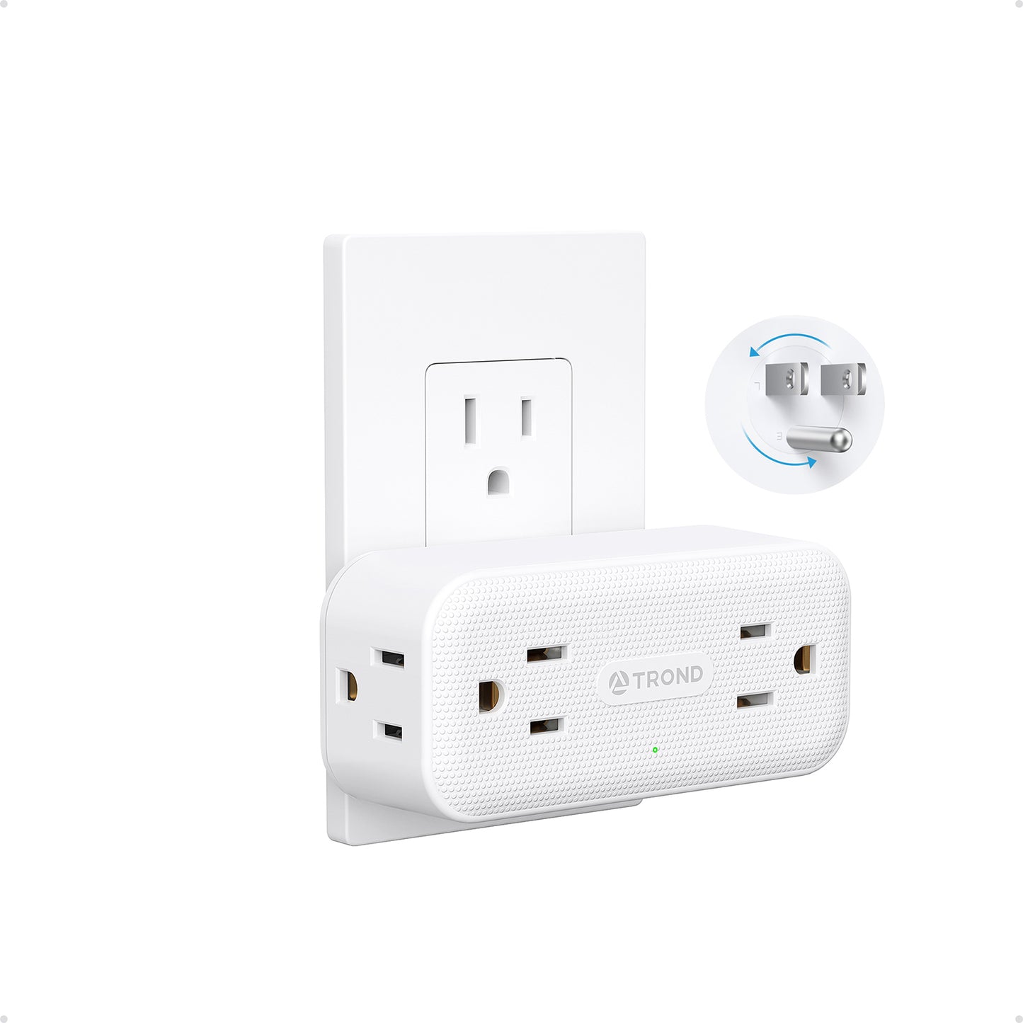 Surge Protector Outlet Extender with 360 Rotating Plug