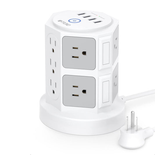 Power Strip Tower Surge Protector, 14 AC Widely Spaced Outlets and 4 USB Charging Ports