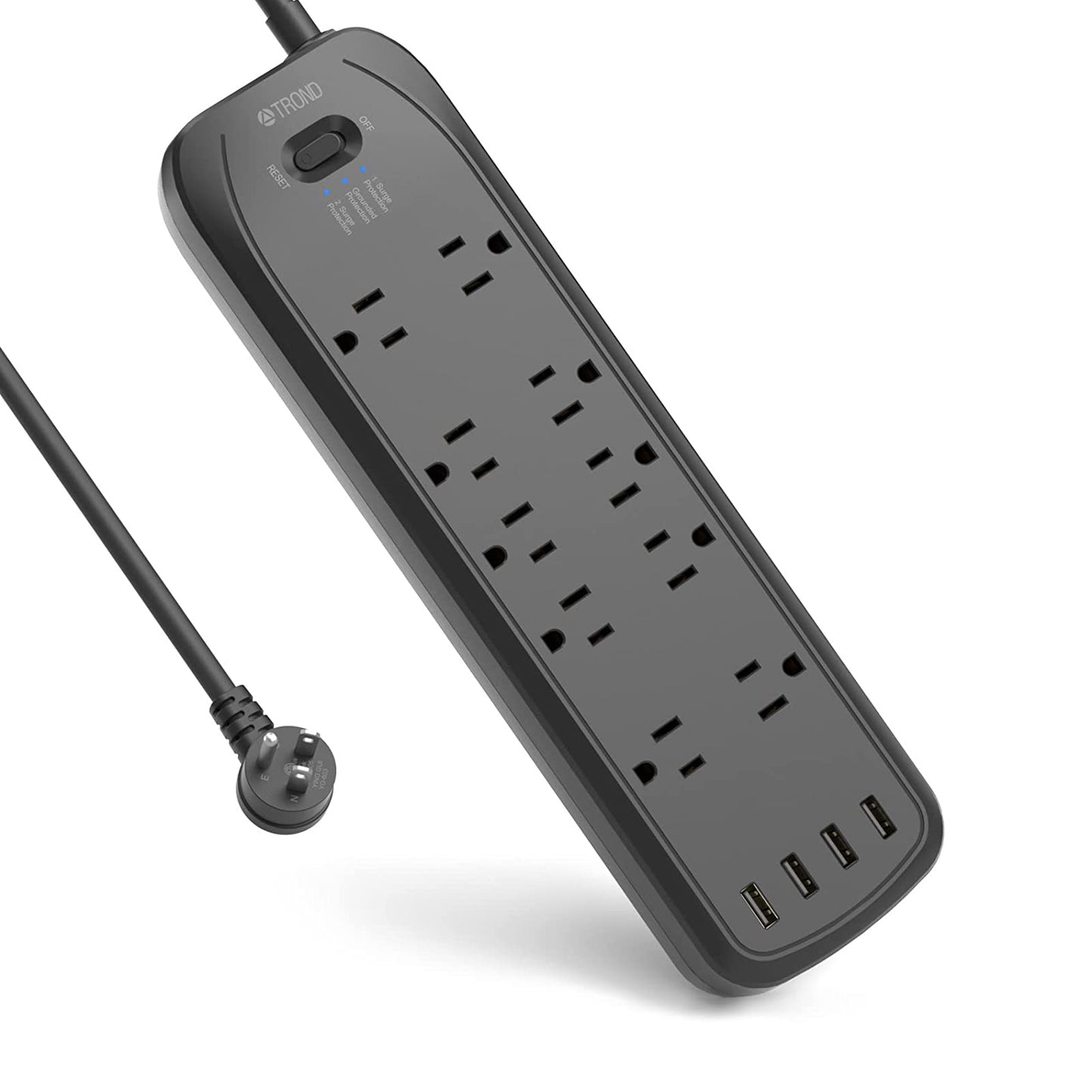 10AC & 4 USB Power Strip Surge Protector 6ft Long Extension Cord