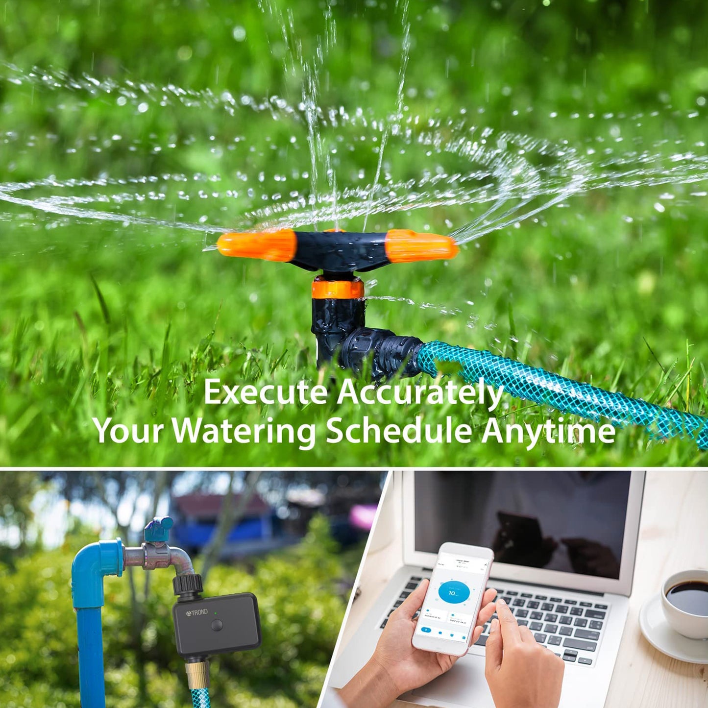 TROND Smart Sprinkler Timer, Bluetooth Water Timer for Garden Hose with Watering Schedules