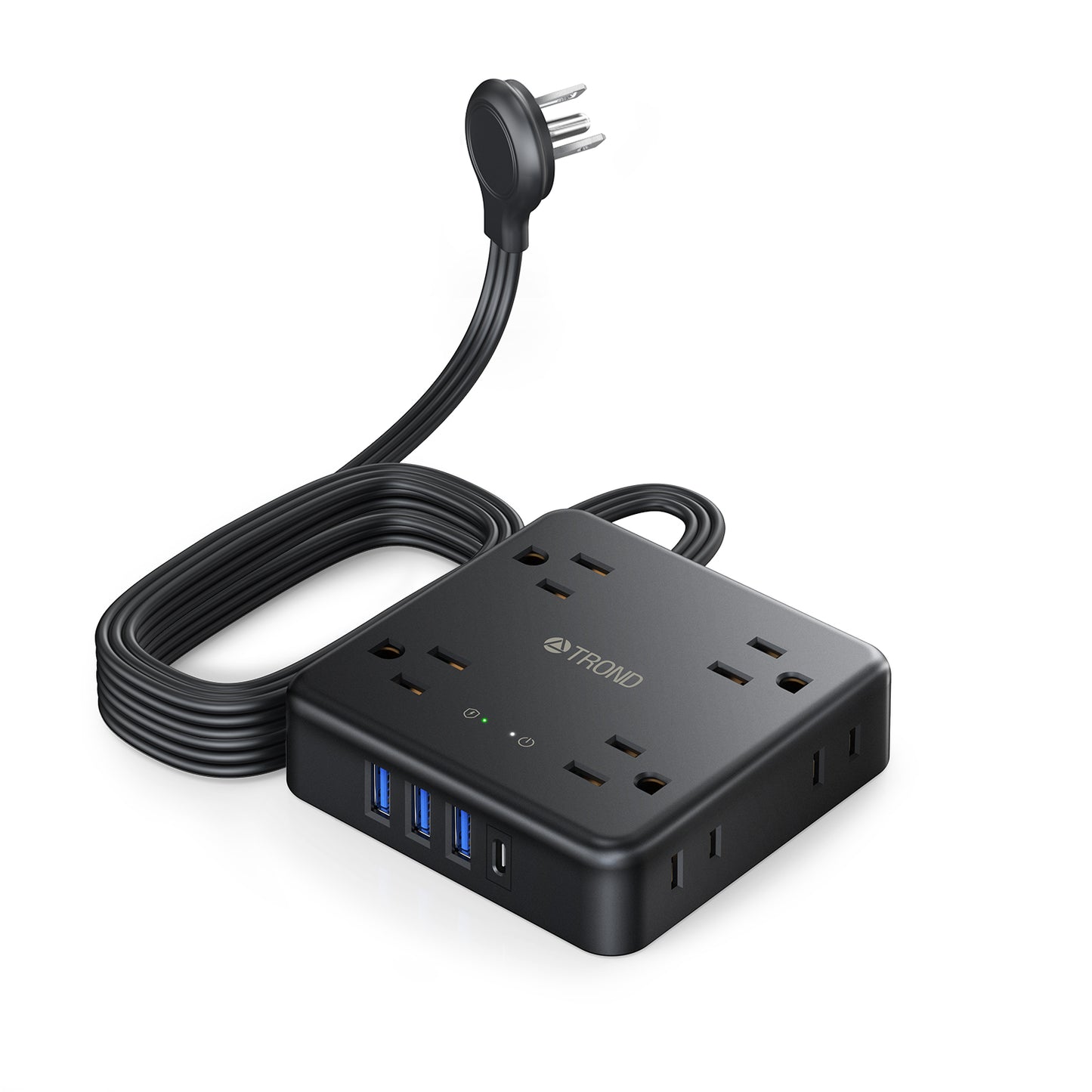 Power Strip Surge Protector with 3 USB-A & 1 USB-C Port, 8 Widely-Spaced Outlets, 1440J