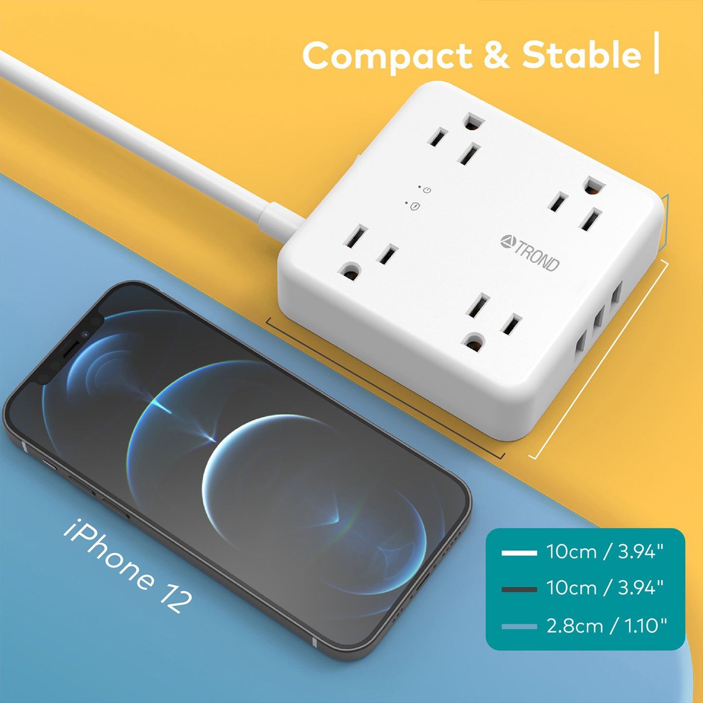 4-Outlet Surge Protector w/ 3 USB Ports, 5ft, 1440J