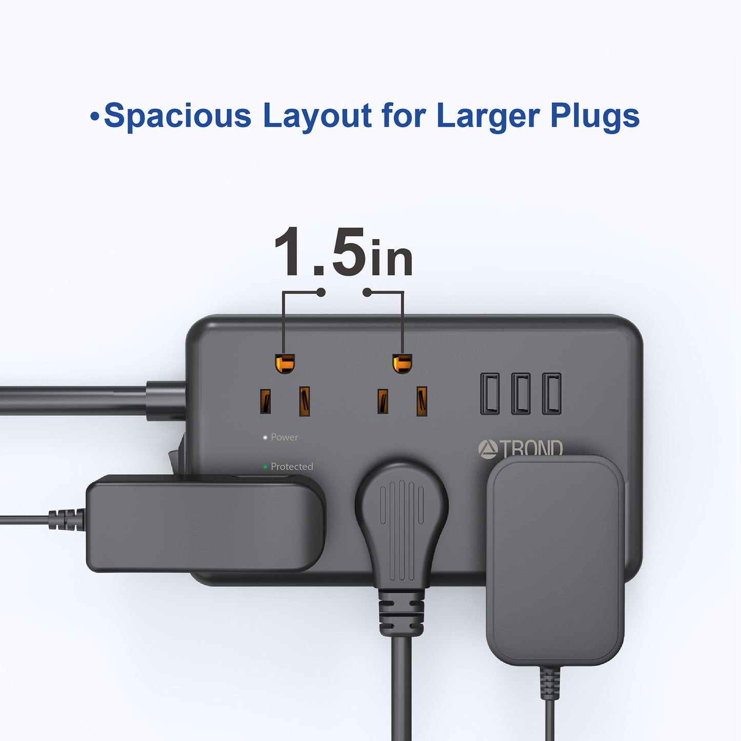 Surge Protector w/ 3 USB Ports, 4ft, 1300J 5/7 Outlet